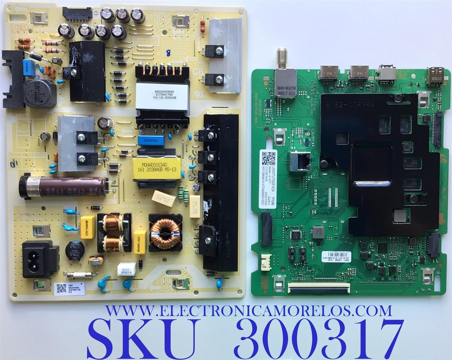 KIT DE TARJETAS PARA TV SAMSUNG / NUMERO DE PARTE MAIN BN94-16157T / BN41-02751B / BN97-17028B / BN94-16157T / FUENTE BN4401055A / L65S6N_TDY / BN44-01055A / PANEL CY-BT065HGSV1H / DISPLAY BN96-51822A / MODELO UN65TU7000 / UN65TU7000FXZA UA03